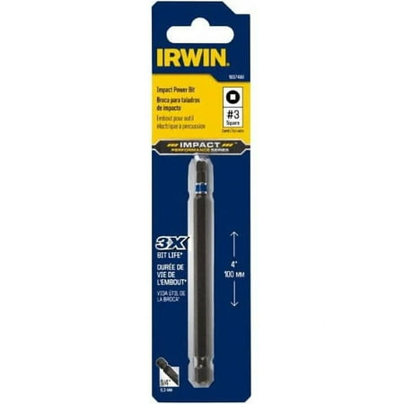 UPC: 0885911650434 | Irwin 585-IWAF33SQ3 3.5 in. Impact Square Size Recess Bit