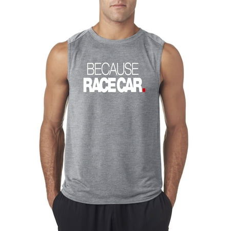 Mens Race Jacket - Trendy USA 869 - Men's Sleeveless Because Race Car Enthusiast Funny Humor XL Heather Grey