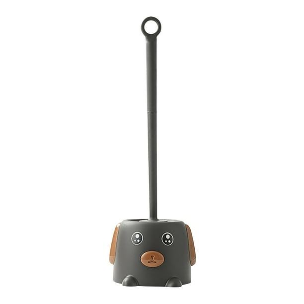 Cepillo de baño para perros pequeños, sin esquinas muertas, con base, para montar en la pared, con mango largo