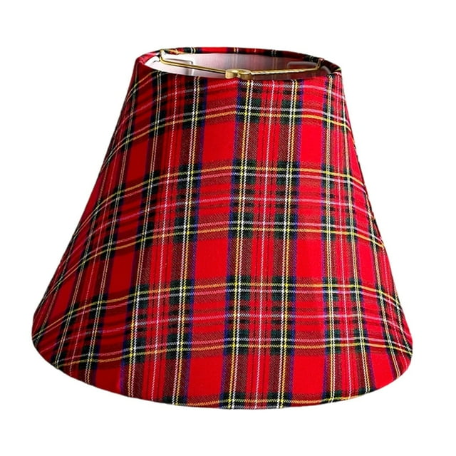 Pantalla de lámpara de mesa de tela, cubierta de lámpara, fácil instalación, lámpara colgante de moda rústica Cuadros rojos