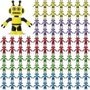 100 Pcs Colorful Mini Robot Figure Toy Tiny Robot Figurine Statue for Kid for Bot Party Favor Christmas Stockings Filler Gift Cake Toppers Miniature Fairy Garden Decor to Hide and Seek