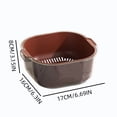 thumbnail image 3 of Double Layer Colander Two Tier Wash Basin, Plastic Kitchen Fruit Vegetable Rinsing Draining Container, Multifunctional Food Washing Basket for Daily Household Meal Prep, Brown, 3 of 7