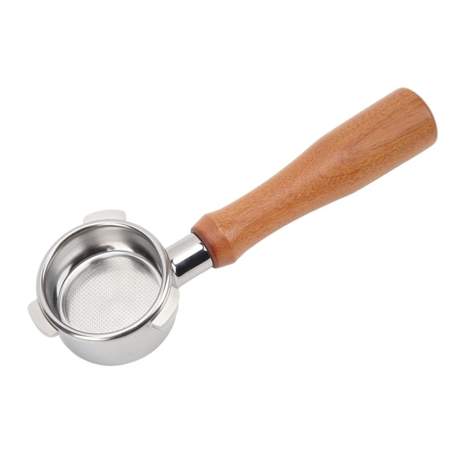 Bottomless Portafilter, 54mm Antioxidant Portafilter Easy Clean Stainless Steel And Wood For Coffee Machine