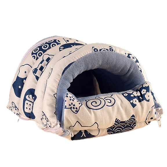 Lohuatrd Squirrel House Cute Pattern Keep Warmth Detachable Thickened Pet Rat Hamster Squirrel Nest for Hedgehog
