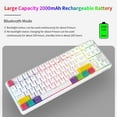thumbnail image 2 of AJAZZ K870T Bluetooth Wireless Dual Mode 87-Key Mechanical Keyboard RGB Lighting Tea Switch White, 2 of 8