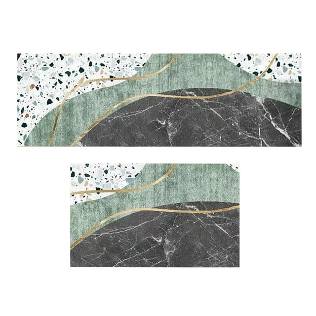 Giyblacko Carpet Door Mats 2PCS Not Slip Super Absorbent Ktichen Rug Mat For Kitchen Dining Room Washable Runner Rugs