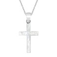 thumbnail image 1 of Colorful Cross of Faith Inlaid White Shell .925 Sterling Silver Necklace, 1 of 5