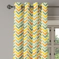thumbnail image 3 of Ambesonne Chevron Grommet Curtain, Retro Zigzags Vertical, 50" x 54", Green Yellow Orange, 3 of 6