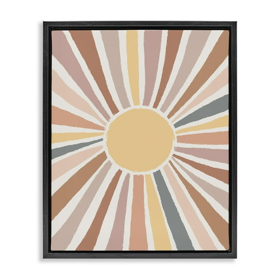 Stupell Industries Southwestern Desert Sun Rays Abstract Painting Black Floater Framed Canvas Art Print Wall Art, 17 x 21