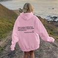 thumbnail image 2 of Cnbwig Women's Graphic Hoodies Long Sleeve Back Letter Printed Hoodie Loose Drop Shoulder Sweatshirts with Pocket Top Blouses Ladies Sweater Pullover Sweat Shirts Pink XL, 2 of 5