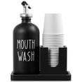 thumbnail image 1 of Dispensador de enjuague bucal Bivclaz Glass 500 ml con portavasos negro, 1 of 7