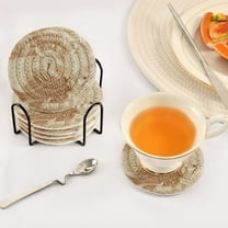 BZSMCE 6Pcs Drink Coasters With Holder 3.94Inch Fish Bone Creative Coil Coaster Coasters Colors Absorbent Coasters for Drinks Coasters Set Thicken Heat for Home Table