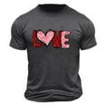 thumbnail image 5 of EchfiProm Mens Gray Graphic Tees Short Sleeve Shirts Valentine Crewneck Tops for Young Mens Graphic L, 5 of 5