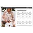thumbnail image 2 of Women's Casual Boho Floral Print V Neck Long Sleeve Bohemine Loose Blouses Shirts Tops, 2 of 4
