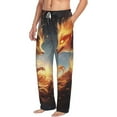 thumbnail image 6 of Logiee Red And Gray Flame Fox Print Pajama Pants for Men,Men’s Pajama Bottoms,Mens PJ Pants with Pockets & Button Fly-Medium, 6 of 6