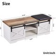42\u201D Rustic Shoe Storage Bench with 2 Doors and 4 Open Solid Wood