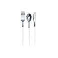 thumbnail image 3 of Crown Display 120-Pc Elegant Disposable Silverware - Premium Plastic Cutlery - White and Silver, 3 of 9