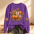 thumbnail image 2 of BovemsiWomen's Fashion Sweatshirts Casual Fall Cute Pumpkin Graphic Crewneck Long Sleeve Stretchy XXL, 2 of 4