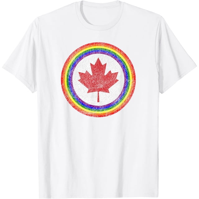 Camiseta Canadian AIR Force Roundel Gay Pride Canada Maple Leaf