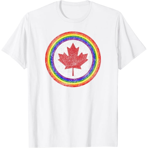 Camiseta Canadian AIR Force Roundel Gay Pride Canada Maple Leaf
