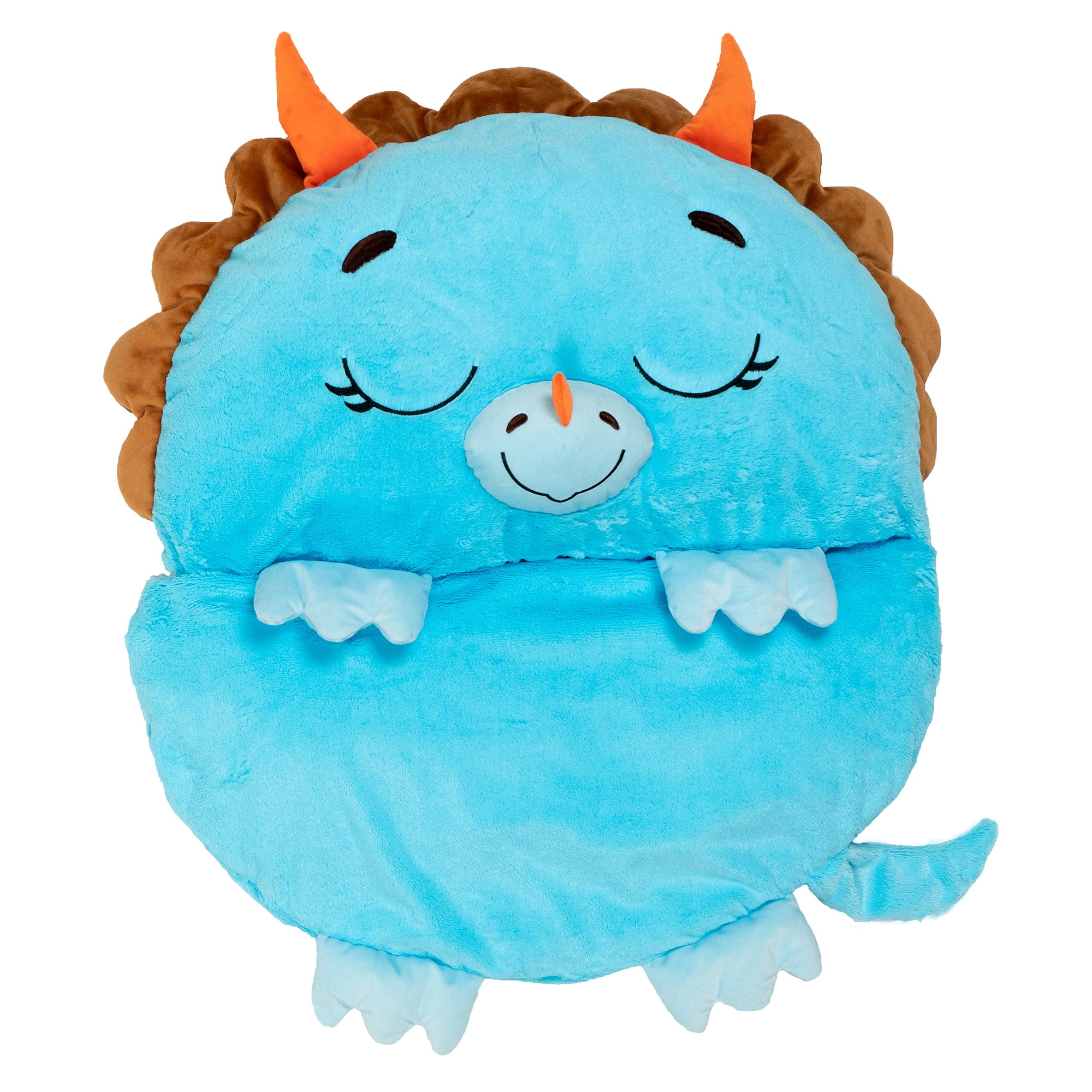 Happy Nappers: Pillow & Sleepy Sack: Medium - Triceratops Timmy - 54 x 20", 2-In-1: Plush Dinosaur Opens Into Sleeping Bag, Soft, Play & Nap, Kids 3+