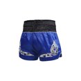 thumbnail image 4 of Raenseen Kids Boys Boxer Shorts Patchwork Metallic Embroidery Wide Waistband Side Slit Boxing B Blue L, 4 of 9