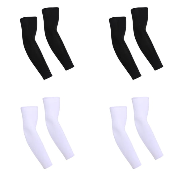 4 Pairs Sun Protection Arm Sleeves for Men & Women - Tattoo Cover Up Sports Compression Cooling Arm Sleeve