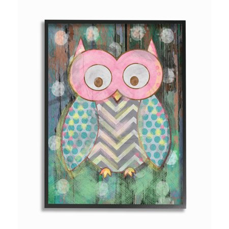 The Kids Room by Stupell Distressed Woodland Owl Oversized Framed Giclee Texturized Art, 16 x 1.5 x 20