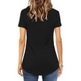 thumbnail image 4 of Tittly T Shirts for Women Basic Tees Womens Summer Tops V Neck Short Sleeve Basic Plain Tee T Shirt Tshirts Shirts Tops for Women Trendy Black L, 4 of 5