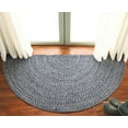 thumbnail image 2 of SAFAVIEH Braided Gino Distressed Machine Washable Reversible Area Rug, Dark Blue/Ivory, 2'6" x 5' Half Moon, 2 of 13