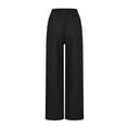 thumbnail image 7 of Diufon Cotton Linen Wide Leg Pants for Women Elastic Drawstring Lounge Pants with Pockets Solid Color Pants, 7 of 7