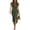Army Green, variant on JULMCOMO Wedding Guest Dress Crew Neck Short Sleeve Wrap Tie Waist Summer Midi Dresses Side Split Slim Fit Casual Sundresses Brown M