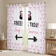 thumbnail image 2 of Feelyou Weightlifting Fitness Black Out Curtains, Bowknot Curtains Pack of 2 (42x63 Each), 2 of 6