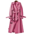 thumbnail image 2 of Mid-Length Trench Coat, British-Style Overcoat, Small-Size Long Jacket Pink2 Xl , Trench Coat, 2 of 4