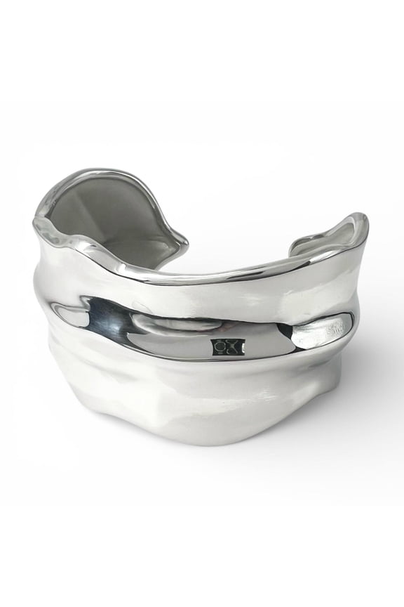 Pre-Owned TIFFANY&Co. Tiffany Vintage 925 Leaf Cuff Bangle Accessory, Silver, with Box, Weight...
