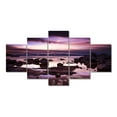 thumbnail image 4 of TISHIRON 5PCS Framed Canvas Wall Art Set,60"x32" Sunset Sand Harbor Canvas Art Decor, 4 of 7