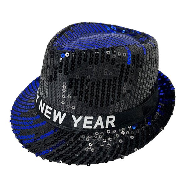 EZLIFE Sombrero de jazz con lentejuelas para año nuevo, sombrero de jazz para Navidad, vestido de escenario V9D5