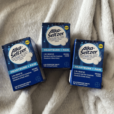 3 Pack - Alka-Seltzer Effervescent Tablets Original 12 ea