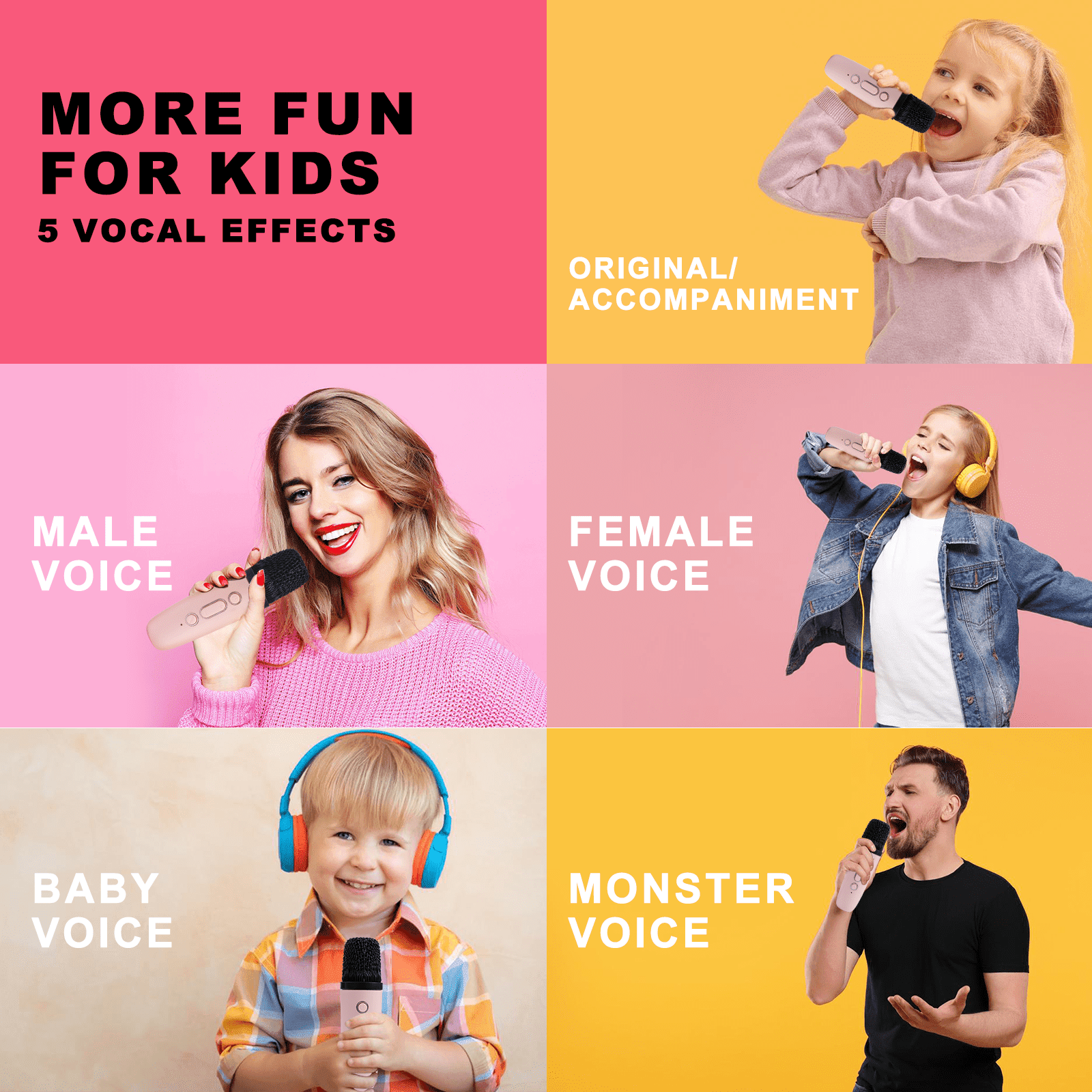 Mini Karaoke Machine, Portable Bluetooth Karaoke Singing Speaker with 2 Wireless Microphones for Kids Adults, Birthday Gift for Girls Boys Family Party