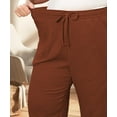 thumbnail image 4 of CASSIE LIZ Womens Plus Size Pants 2X Brown Lounge Yoga Pants Knit Palazzo Summer Athletic Pants Casual Workout Wide Leg Pants Fashion Loose Fit Drawstring Exercise Pants with Pocket 2XL 18W 20W, 4 of 8