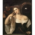 thumbnail image 2 of Titian 26x30 Gold Ornate Wood Framed with Double Matting Museum Art Print Titled - Portrait of a Woman at Her Toilette, 2 of 4