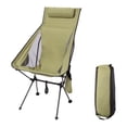 thumbnail image 3 of Silla plegable para acampar con reposacabezas, mueble con bolsa de transporte, silla de playa portátil para adultos, silla de pesca plegable para Verde, 3 of 9