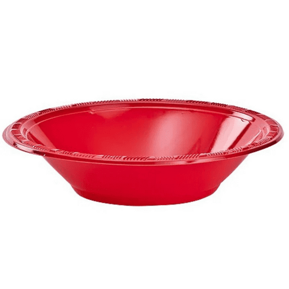 Red 15 Ounce Plastic Disposable Bowl Red - Pack of 50