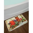 thumbnail image 3 of Bath Mat, Colorful Flowers Outside Home in Italian Hilltown Assisi Rustic Door, 3 of 3