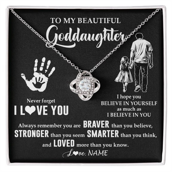 To My Goddaughter Necklace From Godfather Never Forget I Love You Goddaughter Birthday Christmas Graduation Customized Gift Box Message Card