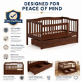 thumbnail image 3 of Zimtown Toddler Daybed, Kids Day Bed Frame with Storage Drawer, Children Sleeping Bedroom, Coffee, 3 of 9