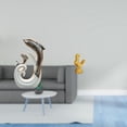 thumbnail image 2 of Estatua de delfín de cerámica, escultura blanca, figura de pollo, figura decorativa de resina, abstracto, ideal para regalo., 2 of 8