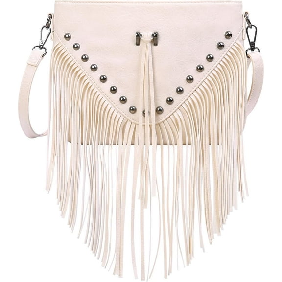 CAILDANL Women's PU Leather Hobo Fringe Crossbody Tassel Purse Vintage Small Handbag