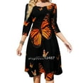 thumbnail image 1 of Monarchs Aflutter Sweetheart Knot Flared Dress Fashion Design Large Size Loose Dress Monarch Nature, 1 of 4