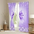 thumbnail image 3 of Castle Fairy Kawaii Bowknot Black Out Curtains for Boys Girls,Dreamy Princess Curtains Pack of 2 (42x63 Each),Bling Glitter Bedroom Curtains,Luxury Bedroom Decor, 3 of 6